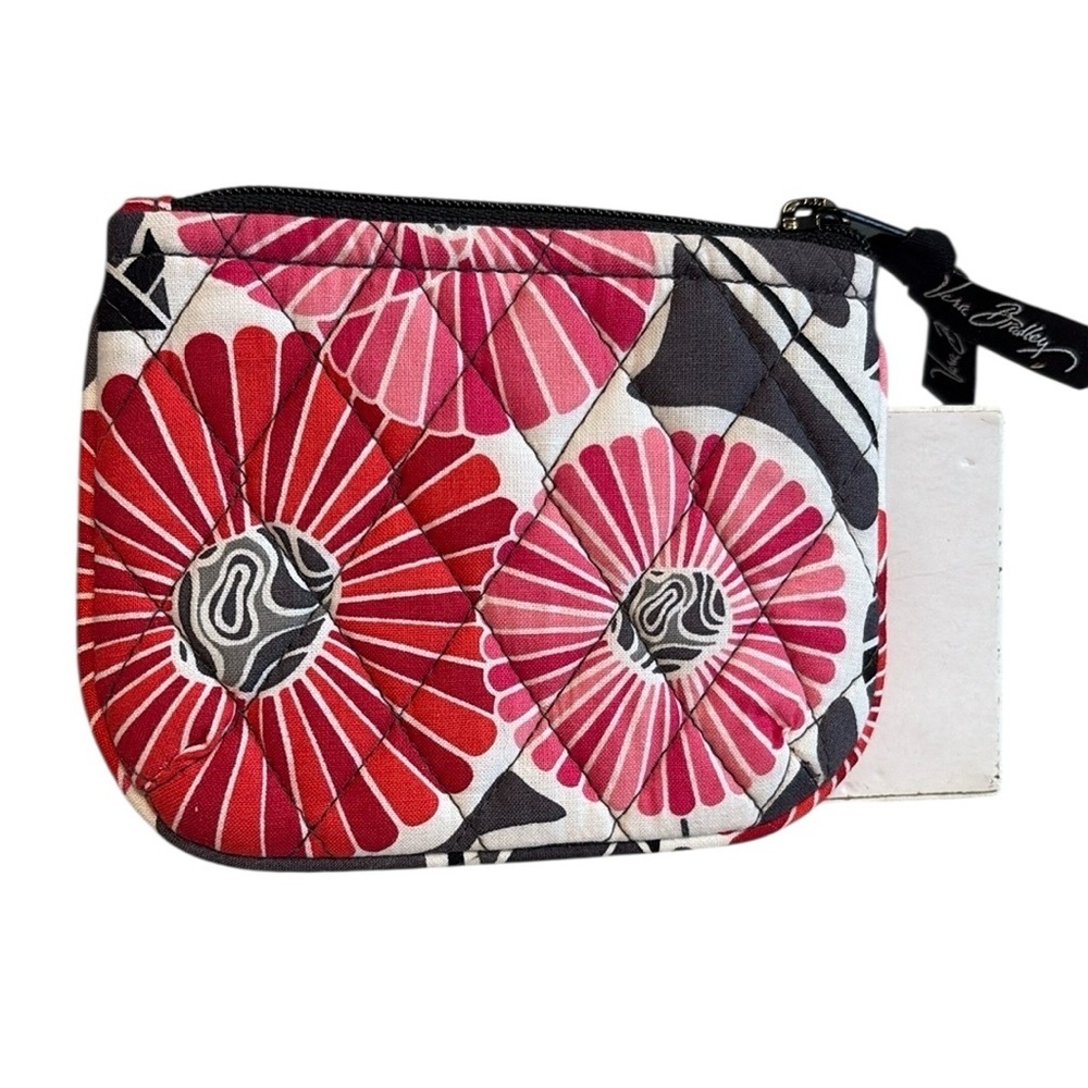Vera Bradley Coin Purse Cherry Blossom Print Zip Pouch Quilted Fabric Pink Multi
